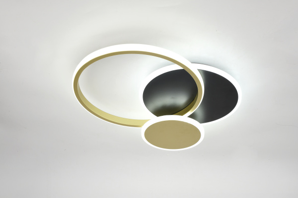 купить Светильник потолочный (люстра) свд 60Вт 3000К-6500К 4900лм черный/золото пульт в Йошкар-Оле Светильник потолочный (люстра) свд 60Вт 3000К-6500К 4900лм черный/золото пульт