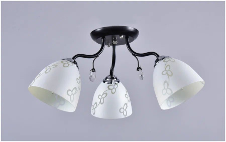 Светильник потолочный (люстра) 3*60Вт E27 черный/хром 