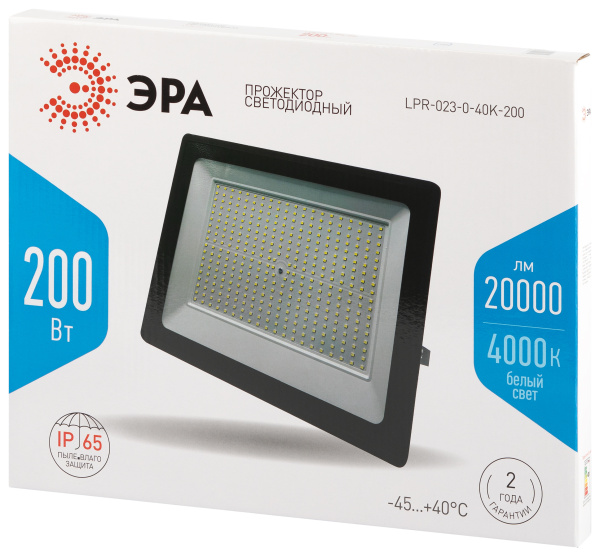 купить Прожектор свд 200Вт 4000К 20000лм черный IP65 120° Стандарт ЭРА в Йошкар-Оле Прожектор свд 200Вт 4000К 20000лм черный IP65 120° Стандарт ЭРА