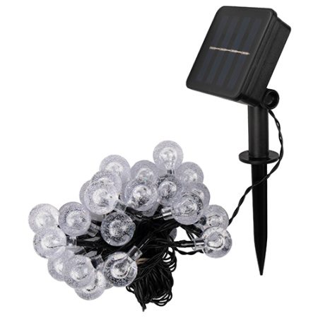купить Гирлянда свд на солнечной батарее 6350мм IP55 нить шарики 30свд разноцв.8реж в Йошкар-Оле Гирлянда свд на солнечной батарее 6350мм IP55 нить шарики 30свд разноцв.8реж