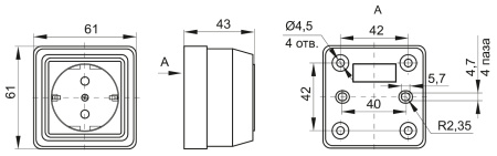 купить Октава сосна розетка открытая 1-мест заземление IP20  в Йошкар-Оле Октава сосна розетка открытая 1-мест заземление IP20