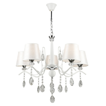 купить Светильник потолочный (люстра) 5*60Вт E27 хром/белый  в Йошкар-Оле Светильник потолочный (люстра) 5*60Вт E27 хром/белый