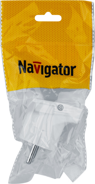 купить Вилка 16А угловая заземление белый пластик IP20 Navigator в Йошкар-Оле Вилка 16А угловая заземление белый пластик IP20 Navigator