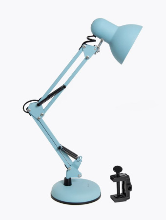 купить Светильник настольный 60Вт E27 голубая лазурь подставка/струбцина в Йошкар-Оле Светильник настольный 60Вт E27 голубая лазурь подставка/струбцина
