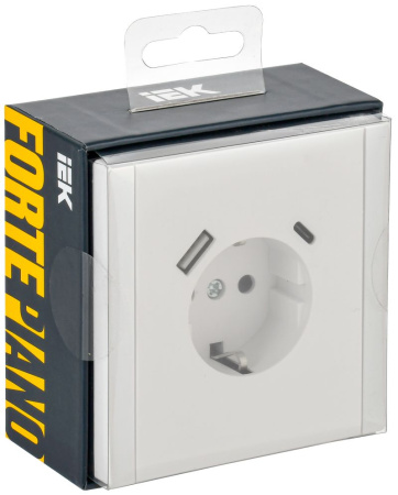 купить Фортепиано белый розетка скрытая 1-мест заземление шторки USB IP20  в Йошкар-Оле Фортепиано белый розетка скрытая 1-мест заземление шторки USB IP20