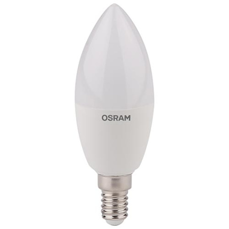 Лампа свд 220В E14 5Вт 4000К 470лм свеча B35 матовая Osram 