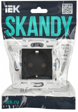купить Сканди черный розетка скрытая 1-мест заземление IP20  в Йошкар-Оле Сканди черный розетка скрытая 1-мест заземление IP20