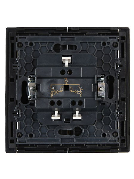 Фортепиано черный выключатель 2кл с подсветкой скрытая 10А IP20 