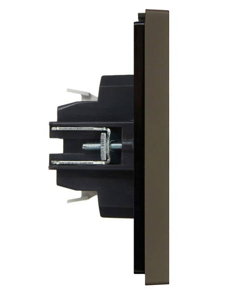 Фортепиано серый выключатель 2кл скрытая 10А IP20 