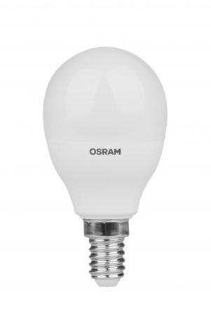 Лампа шар свд Е14 10Вт 6500К 800лм P75 матовый Osram LED Value