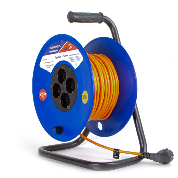 купить Удлинитель 4-мест 30м ПВС 3*1 оранжевый катушка IP20 PlexUp  в Йошкар-Оле Удлинитель 4-мест 30м ПВС 3*1 оранжевый катушка IP20 PlexUp