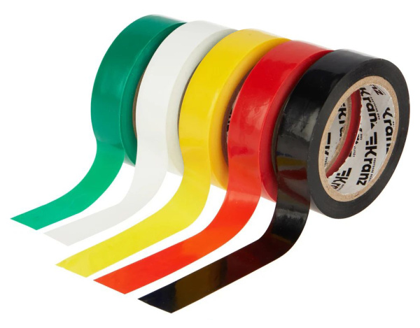 купить Изолента ПВХ 19мм*20м разноцветный Kranz набор 5шт в Йошкар-Оле Изолента ПВХ 19мм*20м разноцветный Kranz набор 5шт