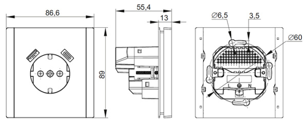 купить Фортепиано белый розетка скрытая 1-мест заземление шторки USB IP20  в Йошкар-Оле Фортепиано белый розетка скрытая 1-мест заземление шторки USB IP20