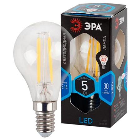 купить Лампа свд 220В E14 5Вт 4000К 545лм шар P45 прозрачная ЭРА в Йошкар-Оле Лампа свд 220В E14 5Вт 4000К 545лм шар P45 прозрачная ЭРА