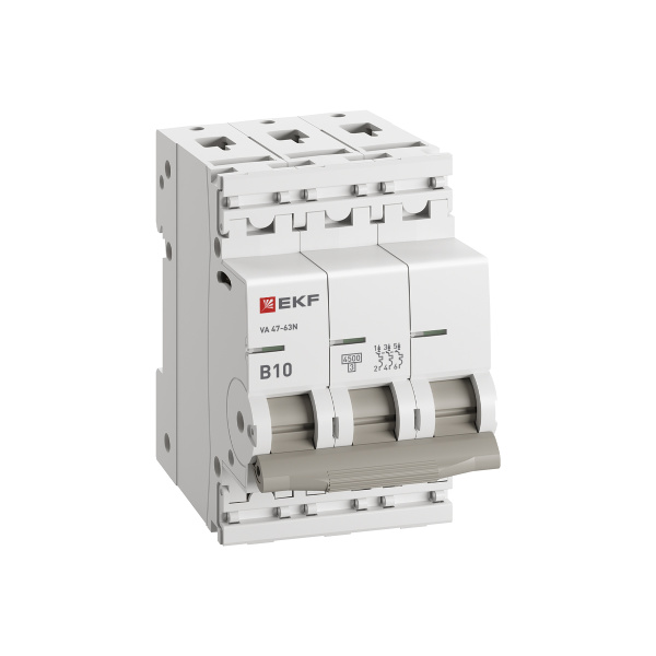 купить Автомат 3Р 10А B 4,5кА ВА47-63N EKF PROxima в Йошкар-Оле Автомат 3Р 10А B 4,5кА ВА47-63N EKF PROxima