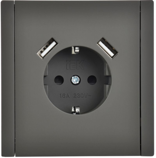 купить Фортепиано серый розетка скрытая 1-мест заземление шторки USB IP20 3,1А в Йошкар-Оле Фортепиано серый розетка скрытая 1-мест заземление шторки USB IP20 3,1А