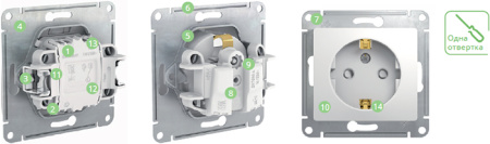 Глосса графит переключатель перекрестный 1кл скрытая 10А IP20 