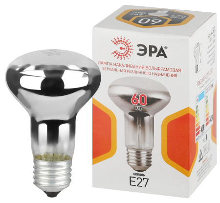 купить Лампа R63 накал Е27 60Вт 450лм ЭРА в Йошкар-Оле Лампа R63 накал Е27 60Вт 450лм ЭРА