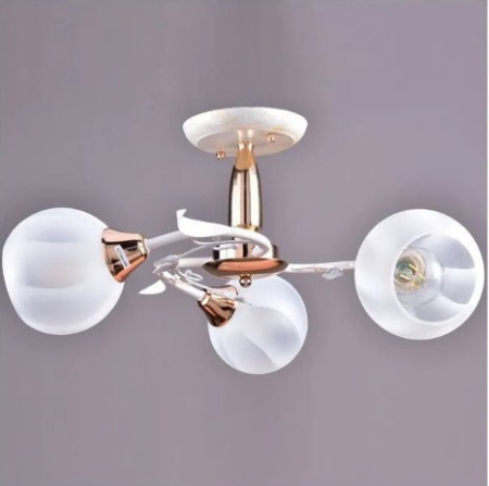 купить Светильник потолочный (люстра) 3*40Вт E27 белый/золото в Йошкар-Оле Светильник потолочный (люстра) 3*40Вт E27 белый/золото