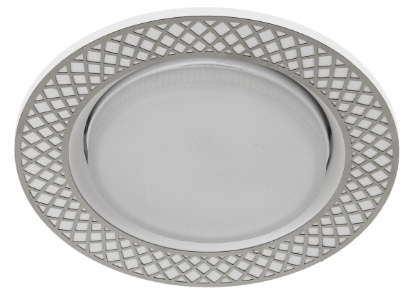 Светильник точечный GX53 круг белый/серебро встраиваемый ЭРА 