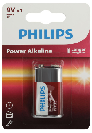 Батарейка Крона алкалиновая BL1 Philips Power 