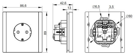 купить Фортепиано сталь розетка скрытая 1-мест заземление IP20  в Йошкар-Оле Фортепиано сталь розетка скрытая 1-мест заземление IP20