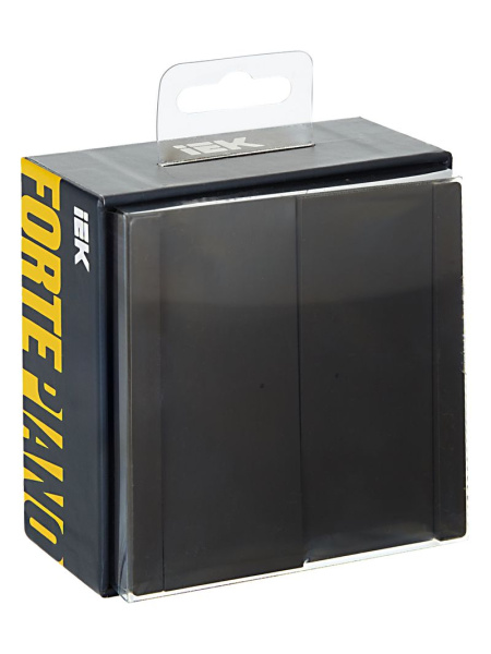 Фортепиано серый выключатель 2кл с подсветкой скрытая 10А IP20 