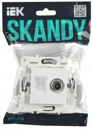 купить Сканди арктический белый розетка RJ45+TV оконечная скрытая 2-ая кат.5E в Йошкар-Оле Сканди арктический белый розетка RJ45+TV оконечная скрытая 2-ая кат.5E