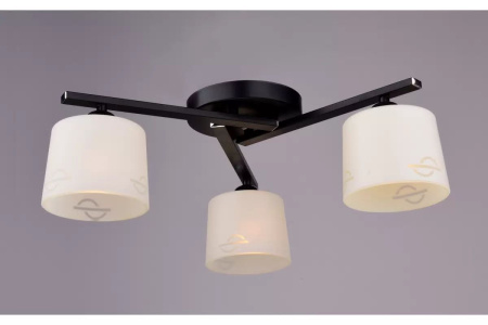 купить Светильник потолочный (люстра) 3*60Вт E27 черный/хром  в Йошкар-Оле Светильник потолочный (люстра) 3*60Вт E27 черный/хром