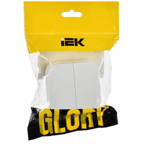 Глори белый выключатель 2кл открытая 10А IP20  