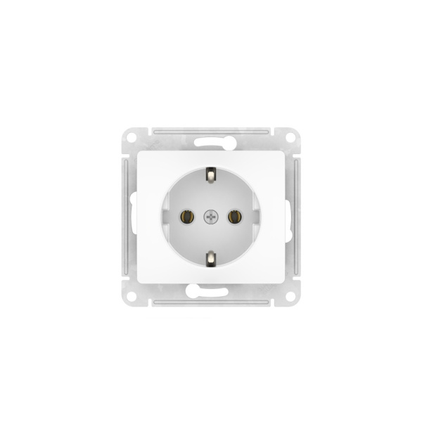 купить Атлас белый розетка скрытая 1-мест заземление быстрозажим. клем. IP20  в Йошкар-Оле Атлас белый розетка скрытая 1-мест заземление быстрозажим. клем. IP20