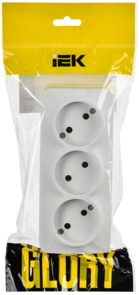 купить Глори белый розетка открытая 3-мест IP20  в Йошкар-Оле Глори белый розетка открытая 3-мест IP20