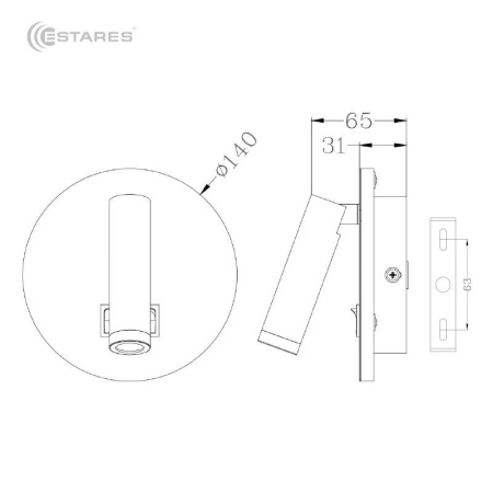 купить Светильник настенный (спот) свд 10Вт 4000К 900лм белый поворотный Estares в Йошкар-Оле Светильник настенный (спот) свд 10Вт 4000К 900лм белый поворотный Estares