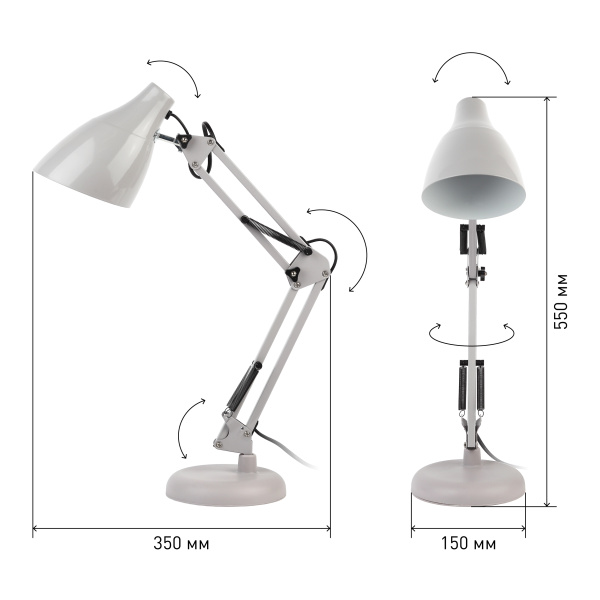 купить Светильник настольный 40Вт E27 серый подставка ЭРА в Йошкар-Оле Светильник настольный 40Вт E27 серый подставка ЭРА