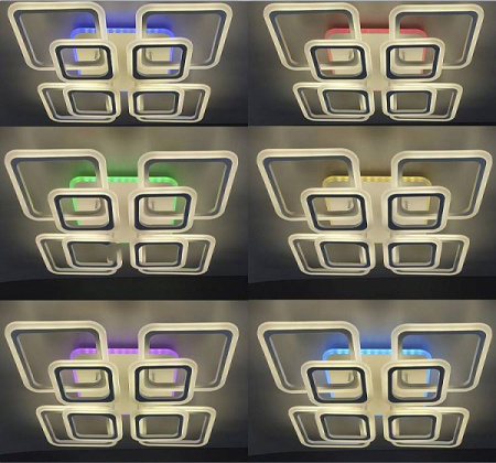 купить Светильник потолочный (люстра) свд 150Вт 3000-6500К 11250лм белый пульт диммер подсветка RGB в Йошкар-Оле Светильник потолочный (люстра) свд 150Вт 3000-6500К 11250лм белый пульт диммер подсветка RGB