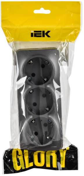 купить Глори сталь розетка открытая 3-мест заземление IP20  в Йошкар-Оле Глори сталь розетка открытая 3-мест заземление IP20