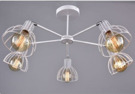 купить Светильник потолочный (люстра) 5*60Вт E27 белый/хром Нубия в Йошкар-Оле Светильник потолочный (люстра) 5*60Вт E27 белый/хром Нубия