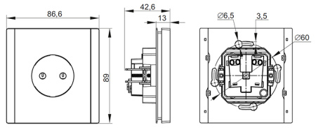 купить Фортепиано ваниль розетка скрытая 1-мест IP20  в Йошкар-Оле Фортепиано ваниль розетка скрытая 1-мест IP20