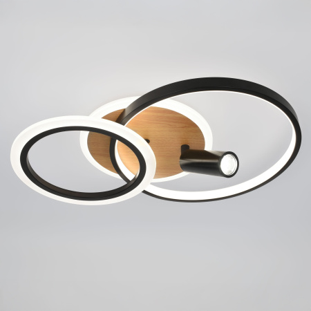 купить Светильник потолочный (люстра) свд 85Вт 3000К-6500К 6900лм черный/дерево пульт в Йошкар-Оле Светильник потолочный (люстра) свд 85Вт 3000К-6500К 6900лм черный/дерево пульт