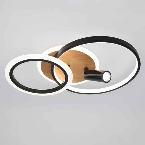 купить Светильник потолочный (люстра) свд 85Вт 3000К-6500К 6900лм черный/дерево пульт в Йошкар-Оле Светильник потолочный (люстра) свд 85Вт 3000К-6500К 6900лм черный/дерево пульт