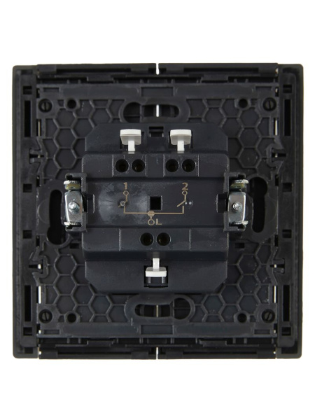 Фортепиано серый выключатель 2кл скрытая 10А IP20 