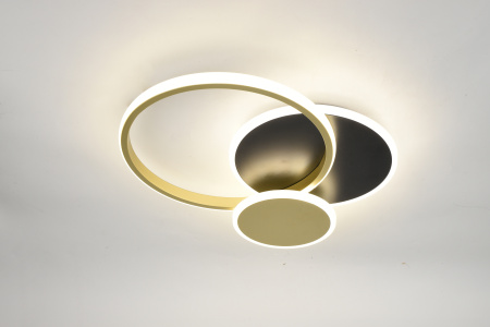 купить Светильник потолочный (люстра) свд 60Вт 3000К-6500К 4900лм черный/золото пульт в Йошкар-Оле Светильник потолочный (люстра) свд 60Вт 3000К-6500К 4900лм черный/золото пульт