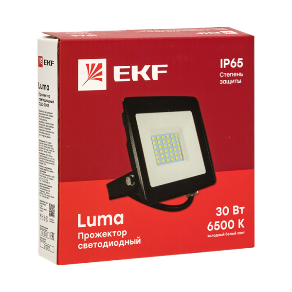 купить Прожектор свд 30Вт 6500К 5600лм черный IP65 110° Luma EKF в Йошкар-Оле Прожектор свд 30Вт 6500К 5600лм черный IP65 110° Luma EKF