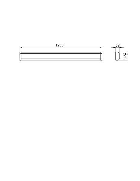 Светильник ДПО 2*1200мм прозрачный 1235*124*58мм IP20 DPO B ЭРА без ламп