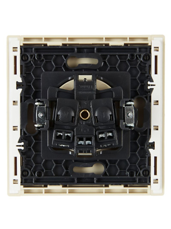 Фортепиано ваниль розетка скрытая 1-мест заземление шторки IP20 винтовое крепление