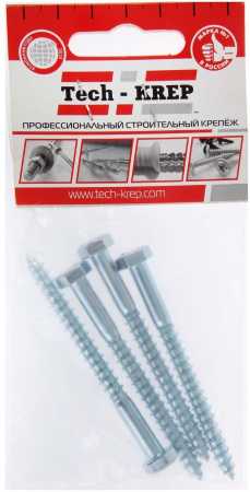 купить Шуруп сантехнический 6*70мм цинк DIN 571 4шт в Йошкар-Оле Шуруп сантехнический 6*70мм цинк DIN 571 4шт