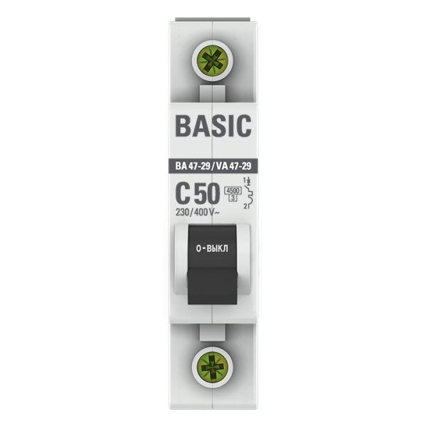 Автомат 1Р 50А C 4,5кА ВА47-29 EKF Basic 