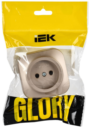 купить Глори шампань розетка открытая 1-мест IP20  в Йошкар-Оле Глори шампань розетка открытая 1-мест IP20