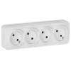 купить Глори белый розетка открытая 4-мест IP20  в Йошкар-Оле Глори белый розетка открытая 4-мест IP20