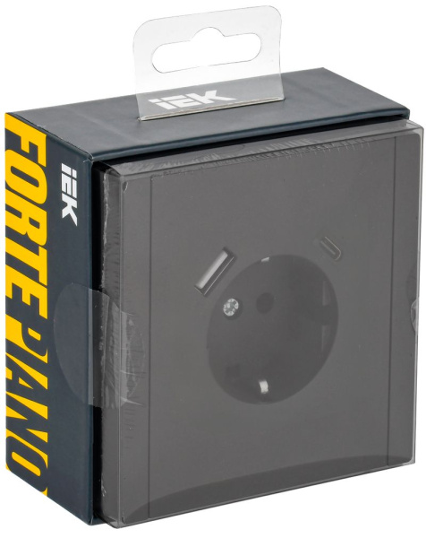 купить Фортепиано черный механизм розетки скрытая 1-мест заземление шторки USB IP20  в Йошкар-Оле Фортепиано черный механизм розетки скрытая 1-мест заземление шторки USB IP20